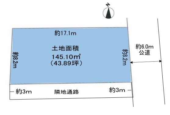 【区画図】145.10㎡（43.89坪）