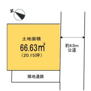 【土地面積】公簿：66.63㎡（20.15坪）(区画図)