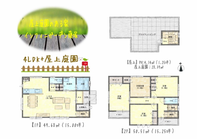 4LDK+屋上庭園(間取)