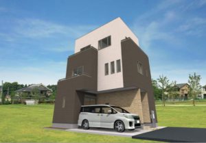 【屋上庭園のある家・外観パース】(外観)