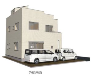 【屋上庭園のある家・参考パース】(外観)