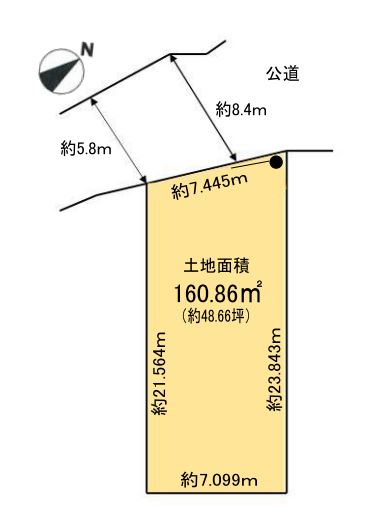 【区画図】公簿160.86㎡（48.66坪）