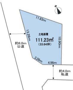 公簿面積：111.23㎡（33.64坪）(区画図)