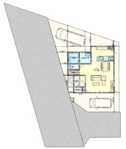 【外構図】駐車スペース2台可(車種により異なります) 【外構図】駐車スペース2台可(車種により異なります)