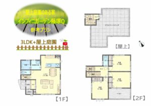 【参考プラン】3LDK+屋上庭園(間取)